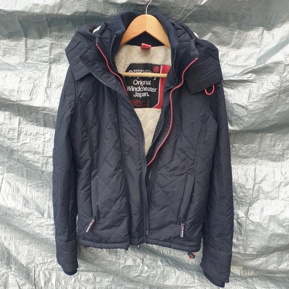 Superdry Quilted Windcheater Jacket - Red and White